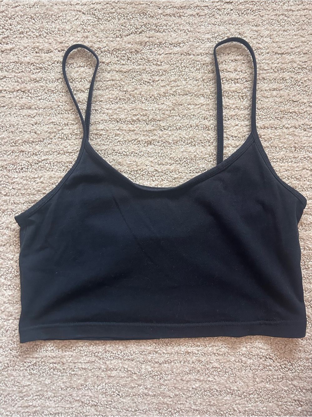 TNA Black Spaghetti Strap Crop Camisole